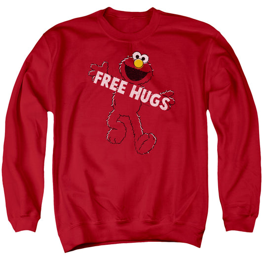 Sesame Street Free Hugs Mens Crewneck Sweatshirt Red