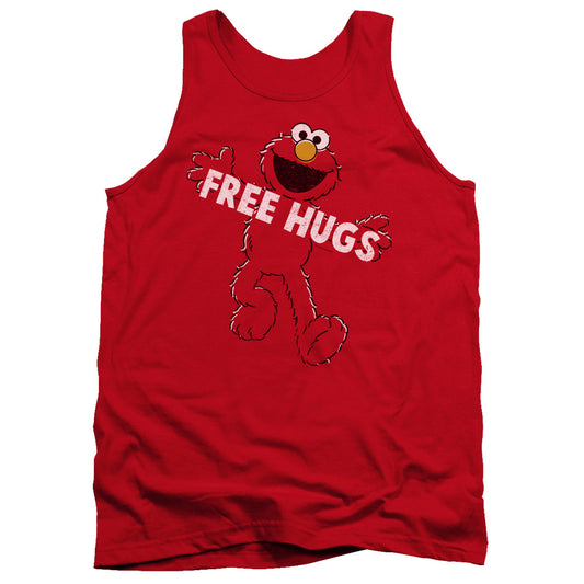 Sesame Street Free Hugs Mens Tank Top Shirt Red