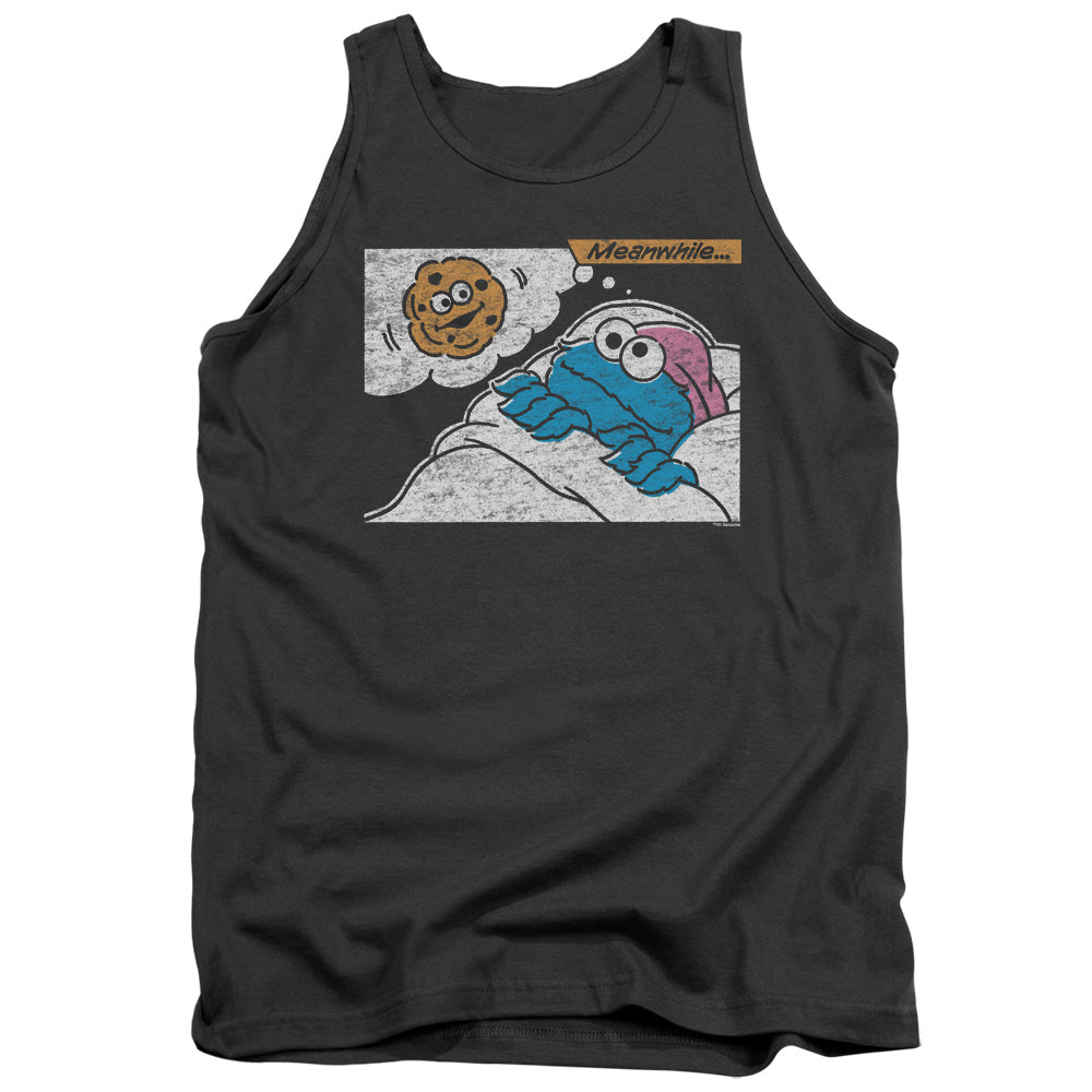 Sesame Street Meanwhile Mens Tank Top Shirt Charcoal