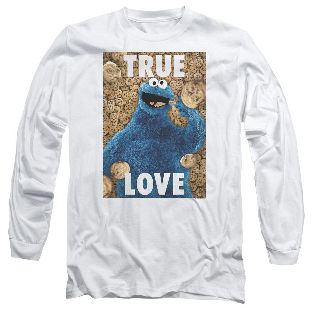 Sesame Street Beautiful Cookies Mens Long Sleeve Shirt White