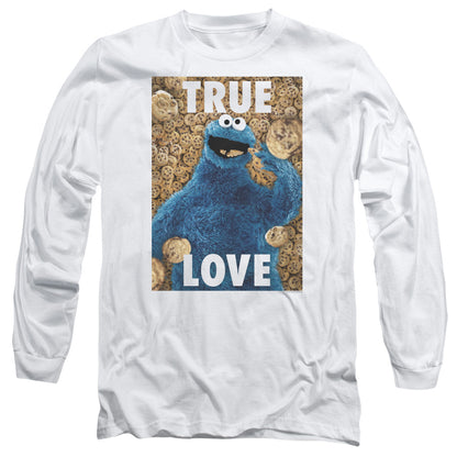 Sesame Street Beautiful Cookies Mens Long Sleeve Shirt White Officially Licensed