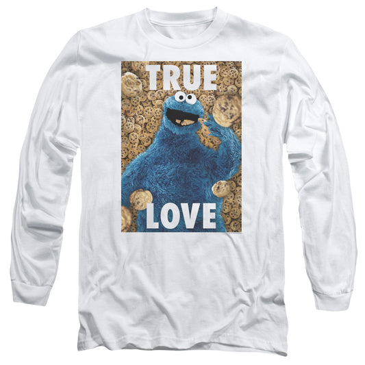 Sesame Street Beautiful Cookies Mens Long Sleeve Shirt White