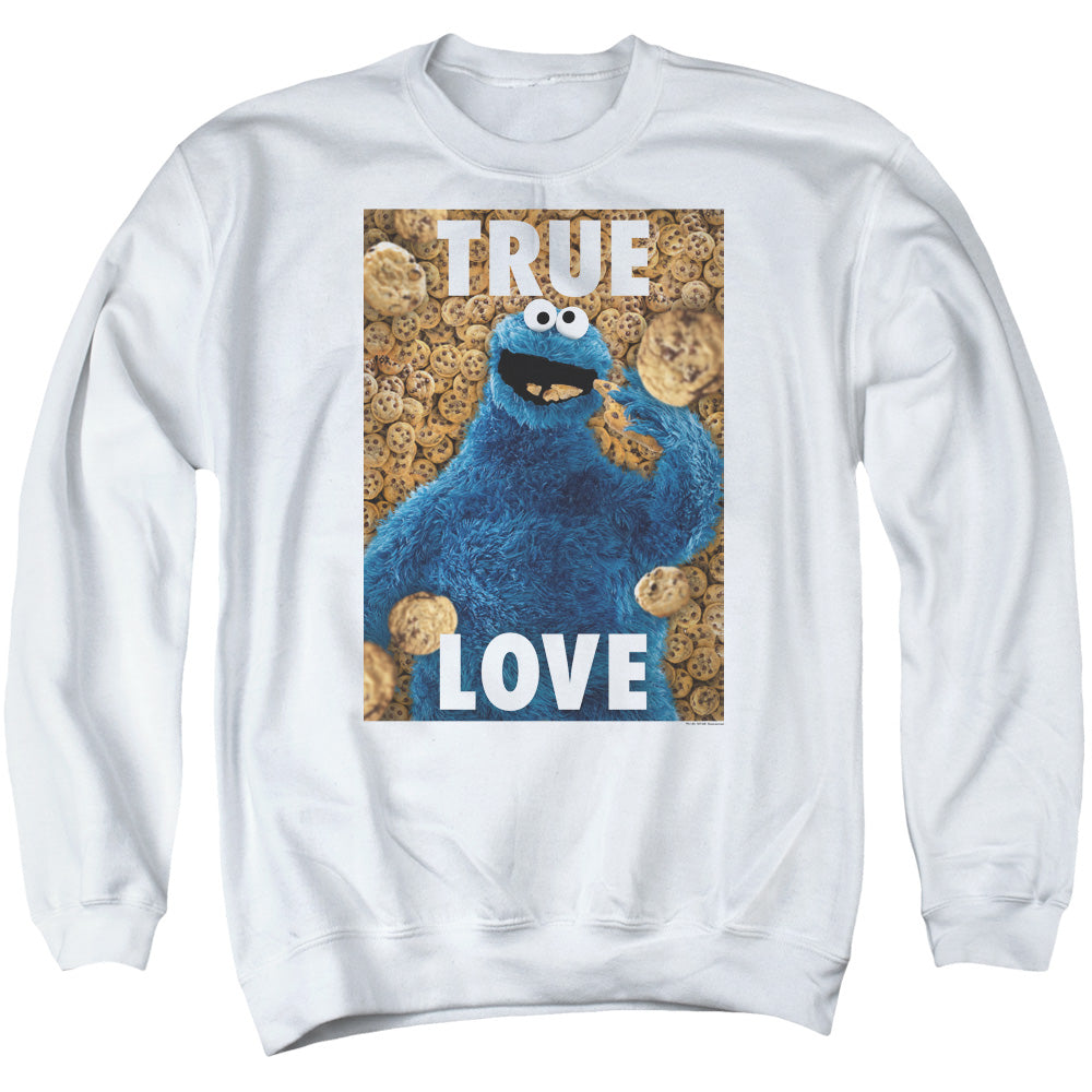 Sesame Street Beautiful Cookies Mens Crewneck Sweatshirt White