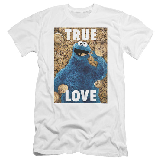 Sesame Street Beautiful Cookies Premium Bella Canvas Slim Fit Mens T Shirt White