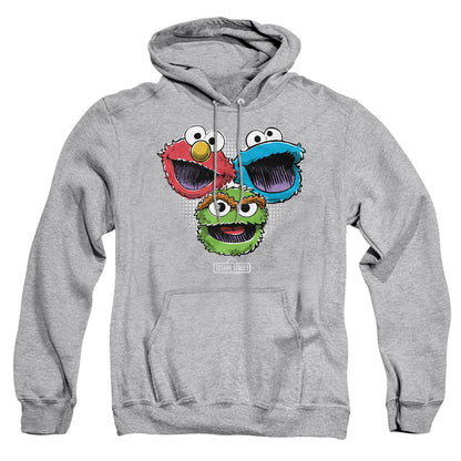 Sesame Street Halftone Heads Mens Hoodie Athletic Heather Officially Licensed