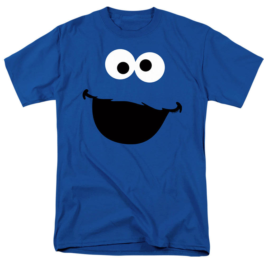 Sesame Street Cookie Monster Face Mens T Shirt Royal Officially Licensed
