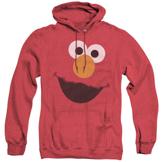 Sesame Street Elmo Face Heather Mens Hoodie Red Officially Licensed