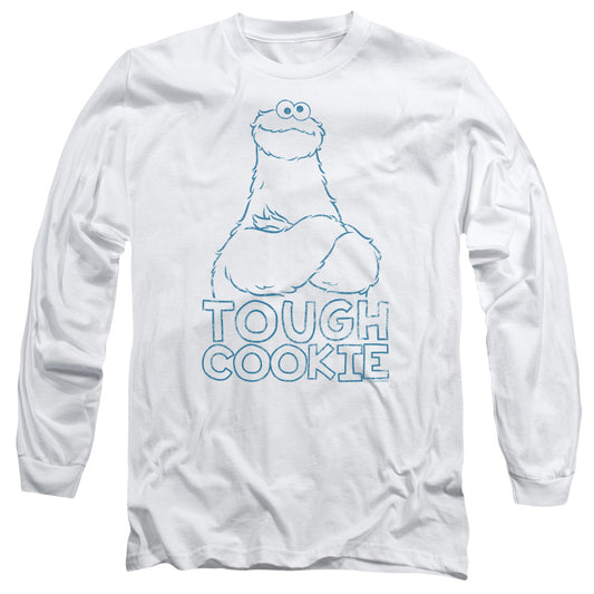 Sesame Street Tough Cookie Mens Long Sleeve Shirt White