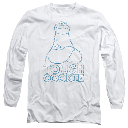 Sesame Street Tough Cookie Mens Long Sleeve Shirt White Officially Licensed