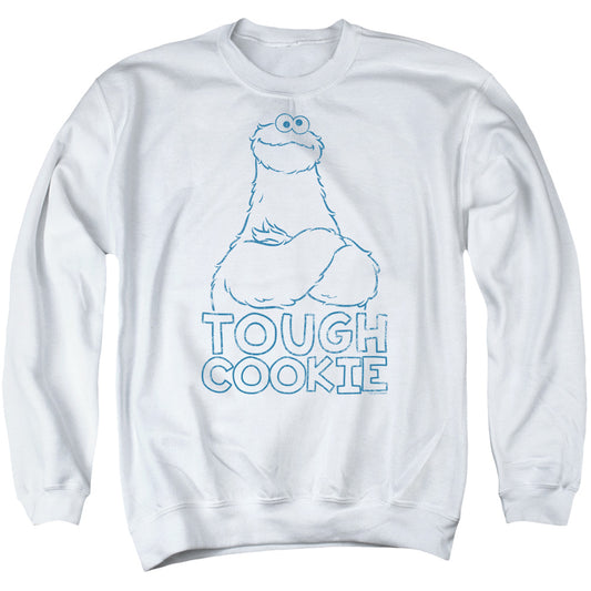 Sesame Street Tough Cookie Mens Crewneck Sweatshirt White