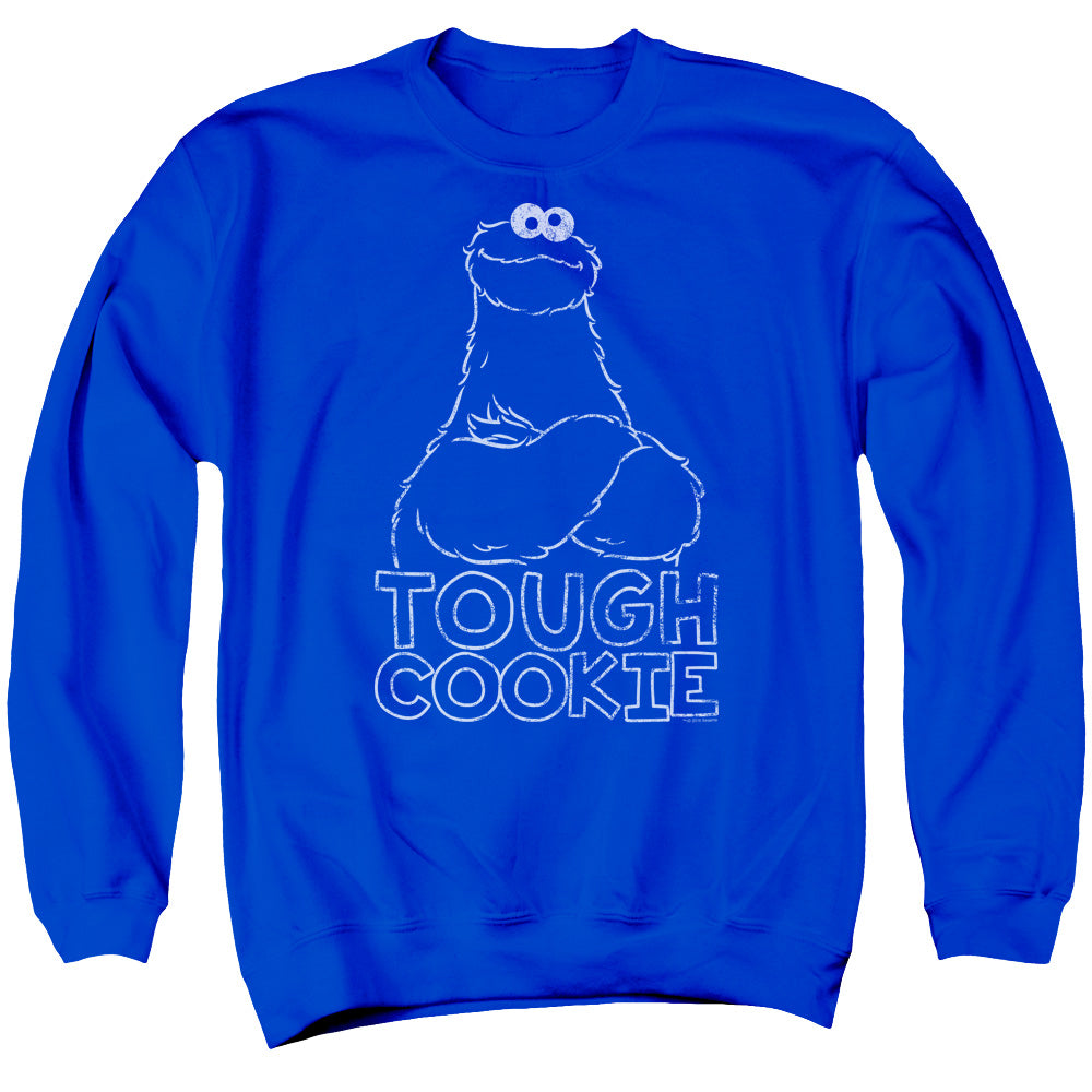 Sesame Street Touch Cookie Mens Crewneck Sweatshirt Royal Blue