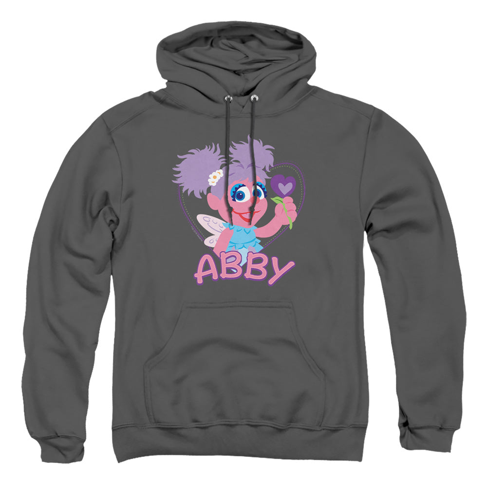 Sesame Street Flat Abby Mens Hoodie Charcoal Officially Licensed
