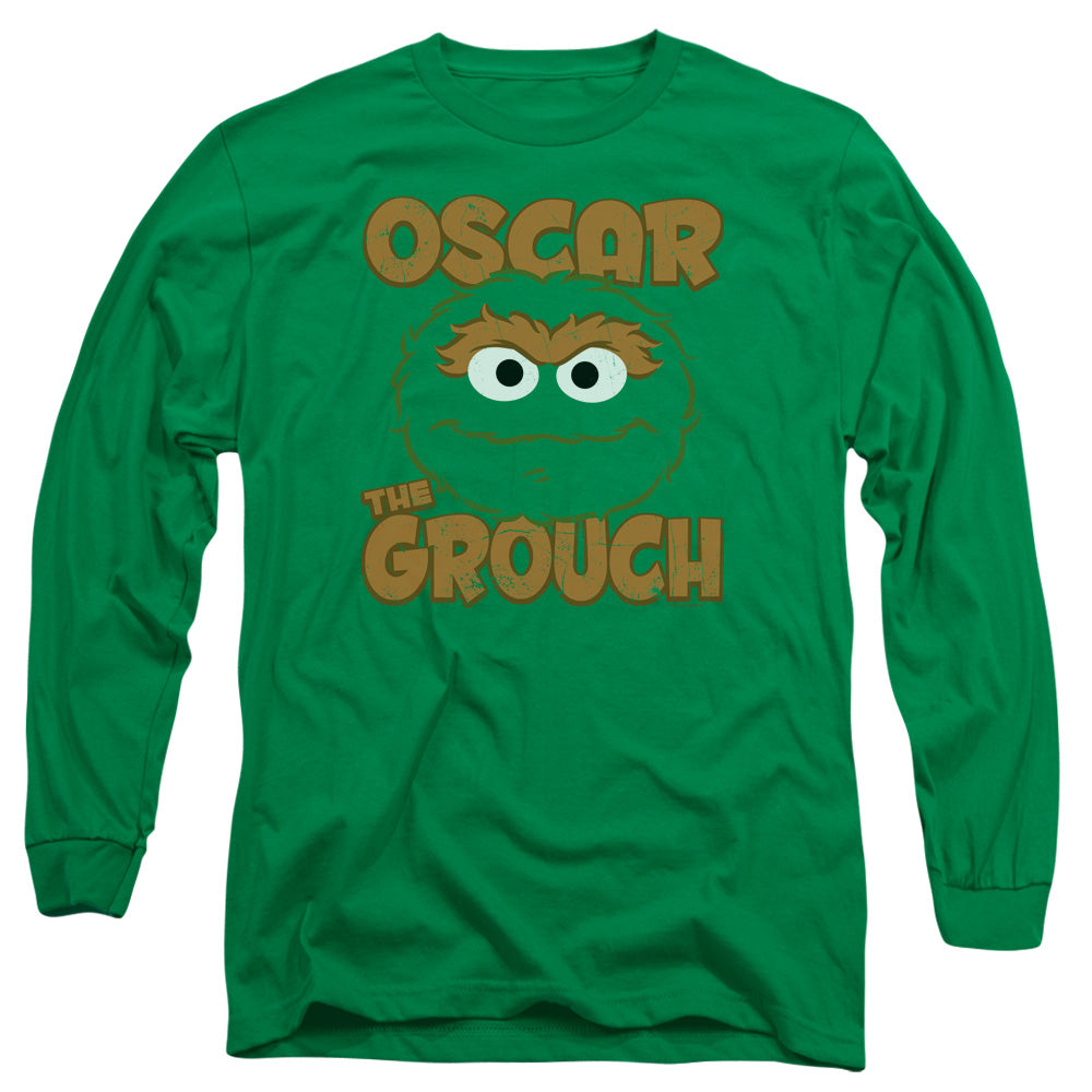 Sesame Street Oscar Sandwich Mens Long Sleeve Shirt Kelly Green