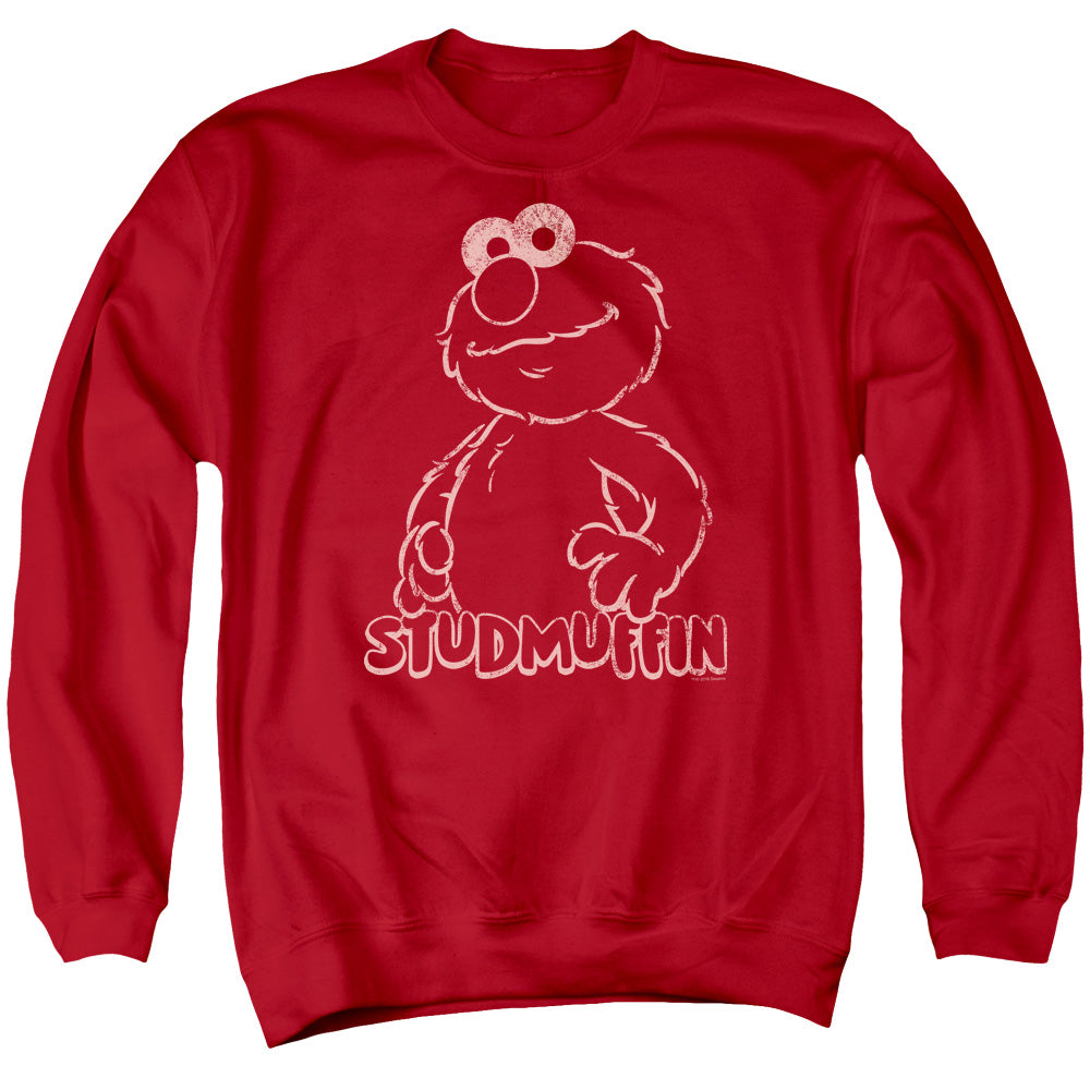 Sesame Street Studmuffin Mens Crewneck Sweatshirt Red