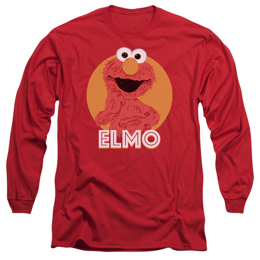 Sesame Street Elmo Scribble Mens Long Sleeve Shirt Red