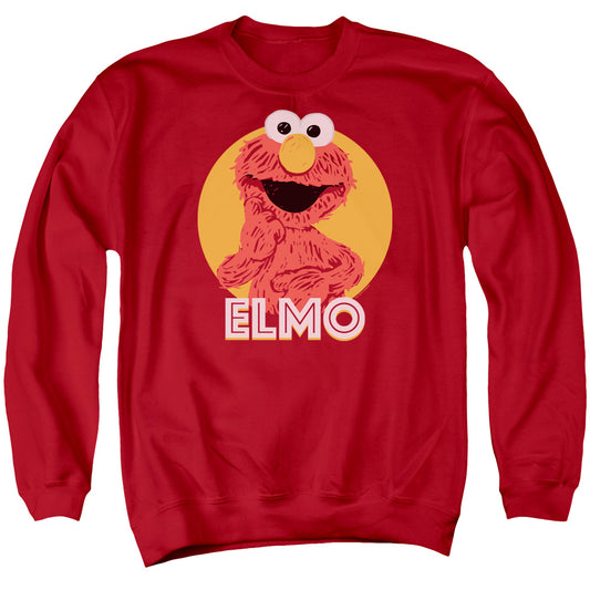 Sesame Street Elmo Scribble Mens Crewneck Sweatshirt Red