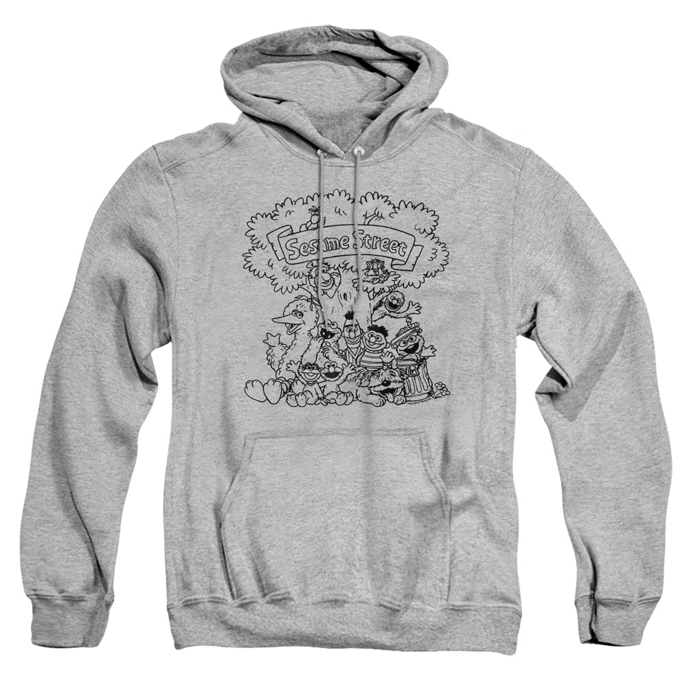 Sesame Street Simple Street Mens Hoodie Athletic Heather Officially Licensed