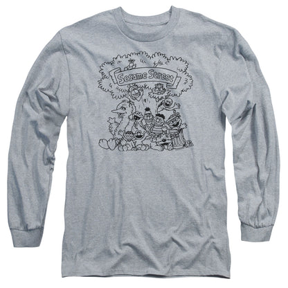 Sesame Street Simple Street Mens Long Sleeve Shirt Athletic Heather Officially Licensed