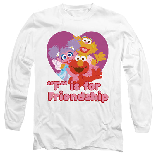 Sesame Street Friendship Mens Long Sleeve Shirt White