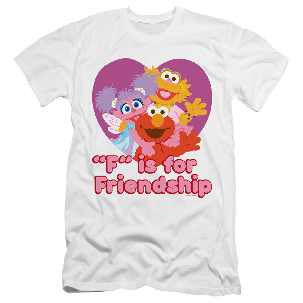 Sesame Street Friendship Premium Bella Canvas Slim Fit Mens T Shirt White