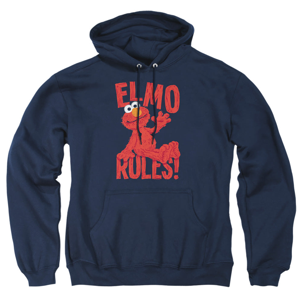 Sesame Street Elmo Rules Mens Hoodie Navy Officially Licensed