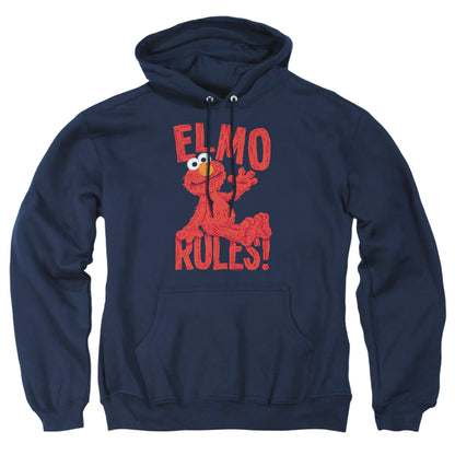 Sesame Street Elmo Rules Mens Hoodie Navy Officially Licensed
