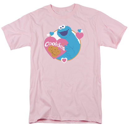Sesame Street Love Cookies Mens T Shirt Pink Officially Licensed