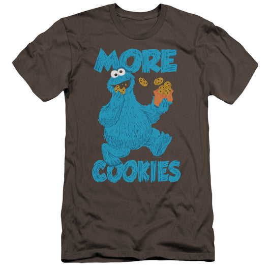 Sesame Street More Cookies Premium Bella Canvas Slim Fit Mens T Shirt Charcoal