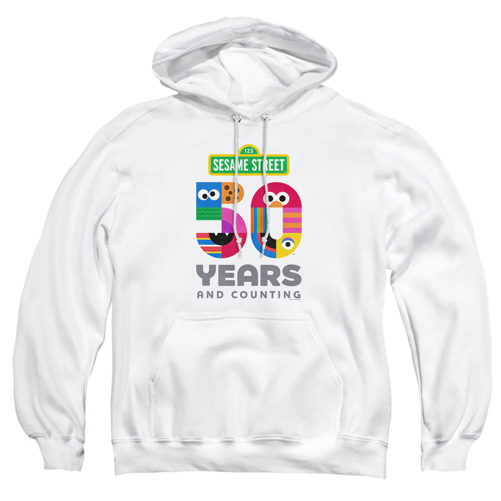 Sesame Street 50 Years Logo Mens Hoodie White Officially Licensed