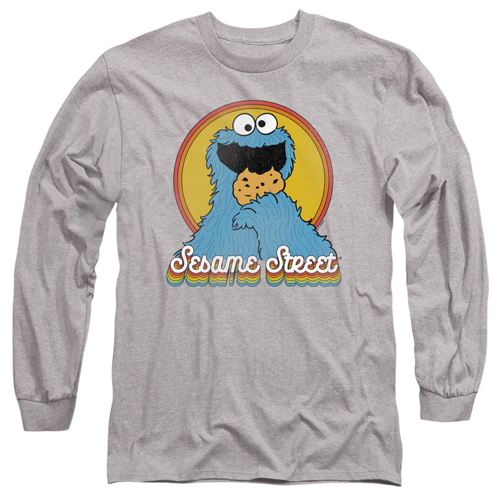 Sesame Street Cookie Monster Layers Mens Long Sleeve Shirt Athletic Heather