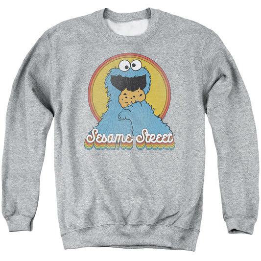 Sesame Street Cookie Monster Layers Mens Crewneck Sweatshirt Athletic Heather