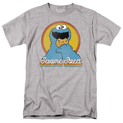 Sesame Street Cookie Monster Layers Mens T Shirt Athletic Heather Officially Licensed