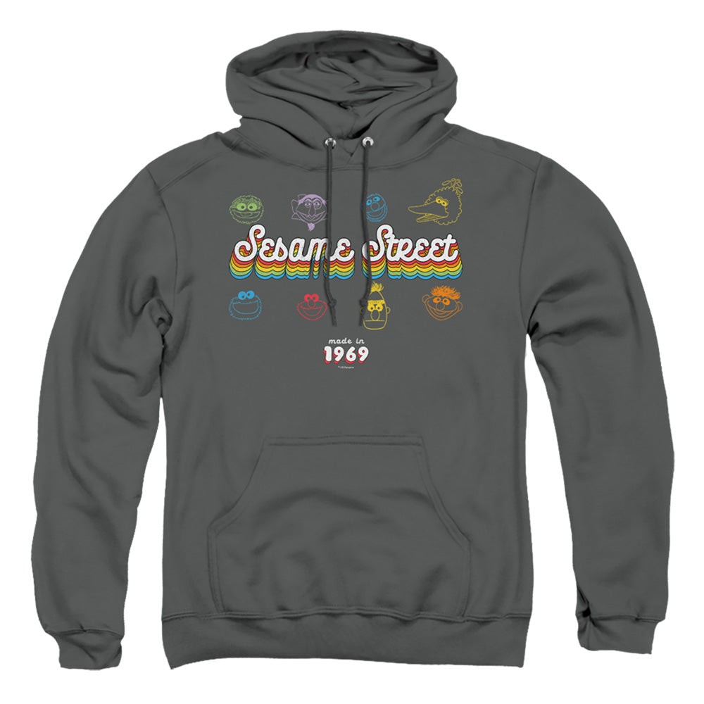Sesame Street Made In 1969 Mens Hoodie Charcoal Officially Licensed