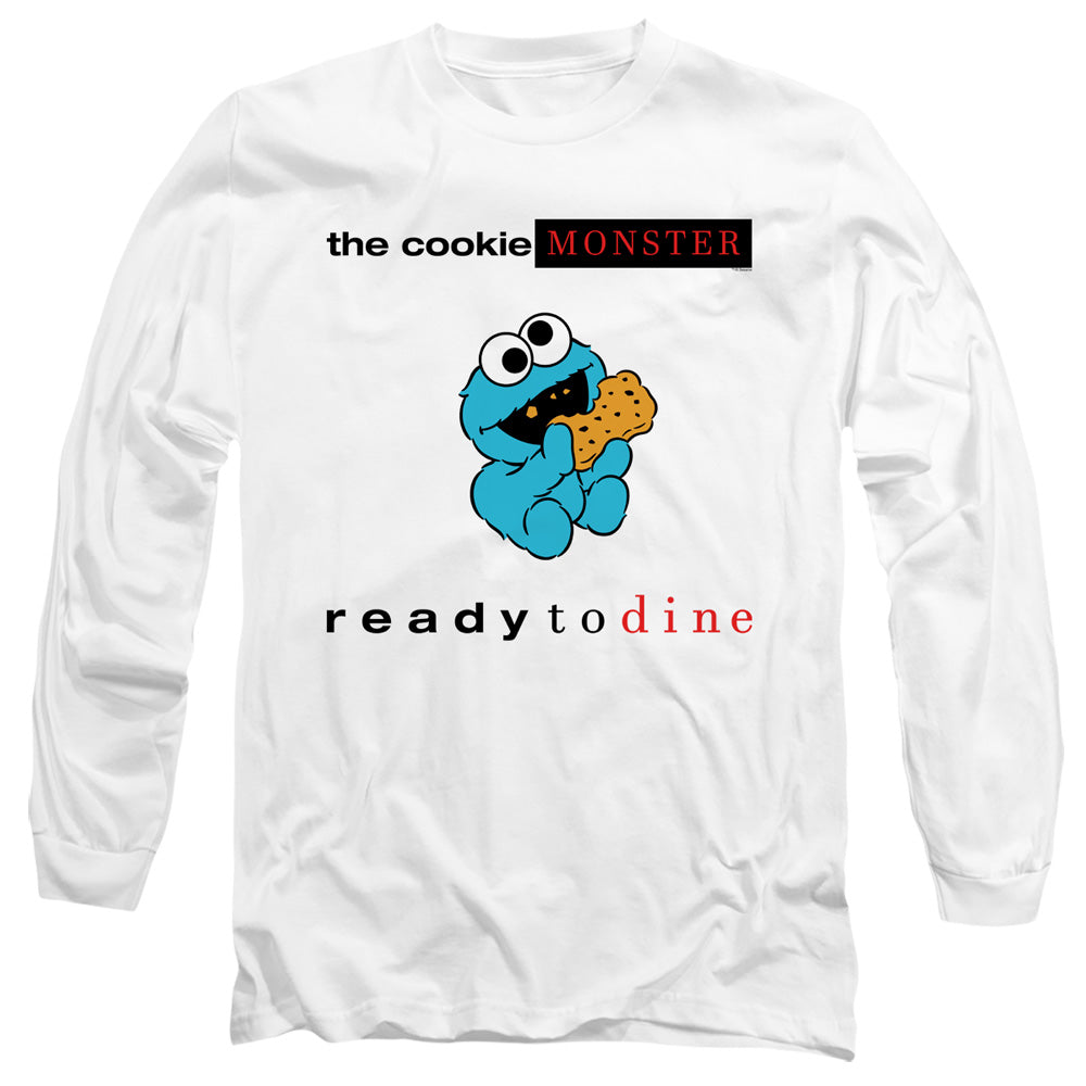 Sesame Street Ready To Dine Mens Long Sleeve Shirt White