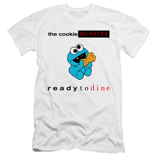 Sesame Street Ready To Dine Hbo Premium Bella Canvas Slim Fit Mens T Shirt White