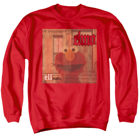 Sesame Street Ellmatic Mens Crewneck Sweatshirt Red