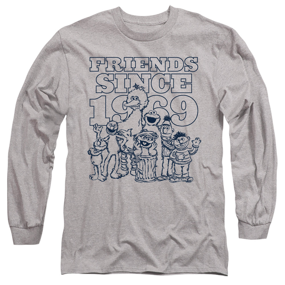 Sesame Street Friends Since Mens Long Sleeve Shirt Athletic Heather