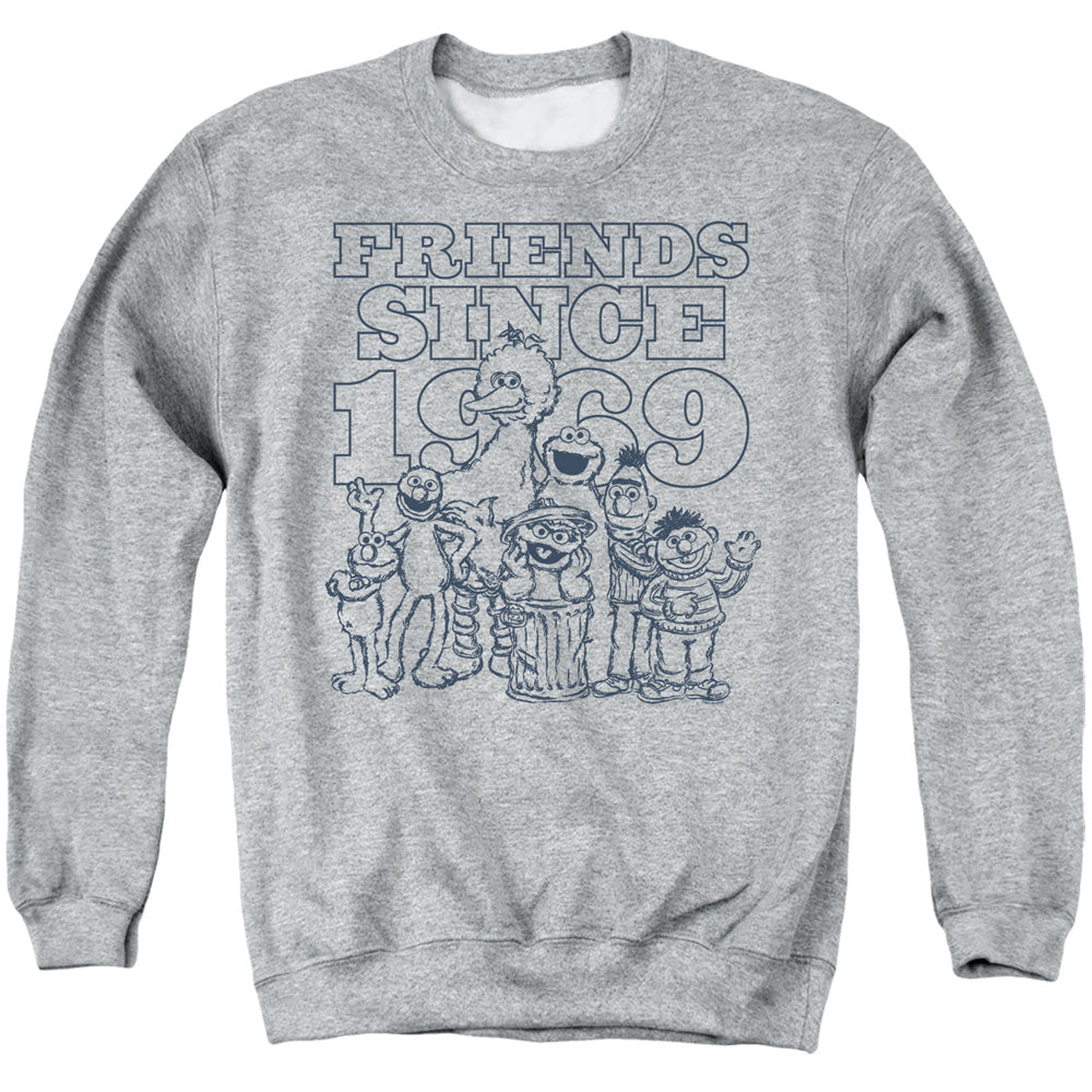 Sesame Street Friends Since Mens Crewneck Sweatshirt Athletic Heather