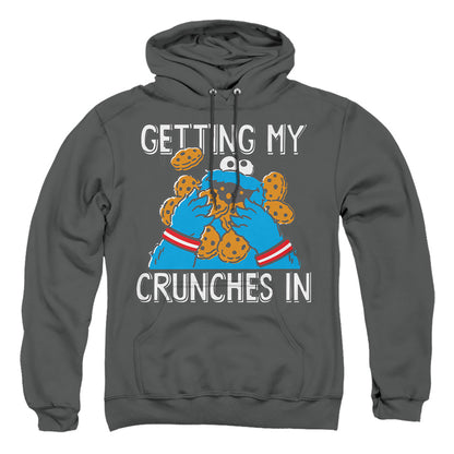 Sesame Street Cookie Monster My Crunches Mens Hoodie Charcoal Officially Licensed