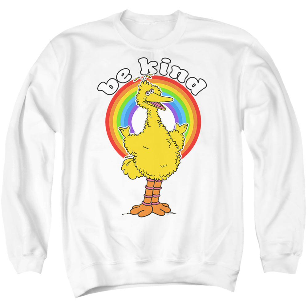 Sesame Street Be Kind Mens Crewneck Sweatshirt White