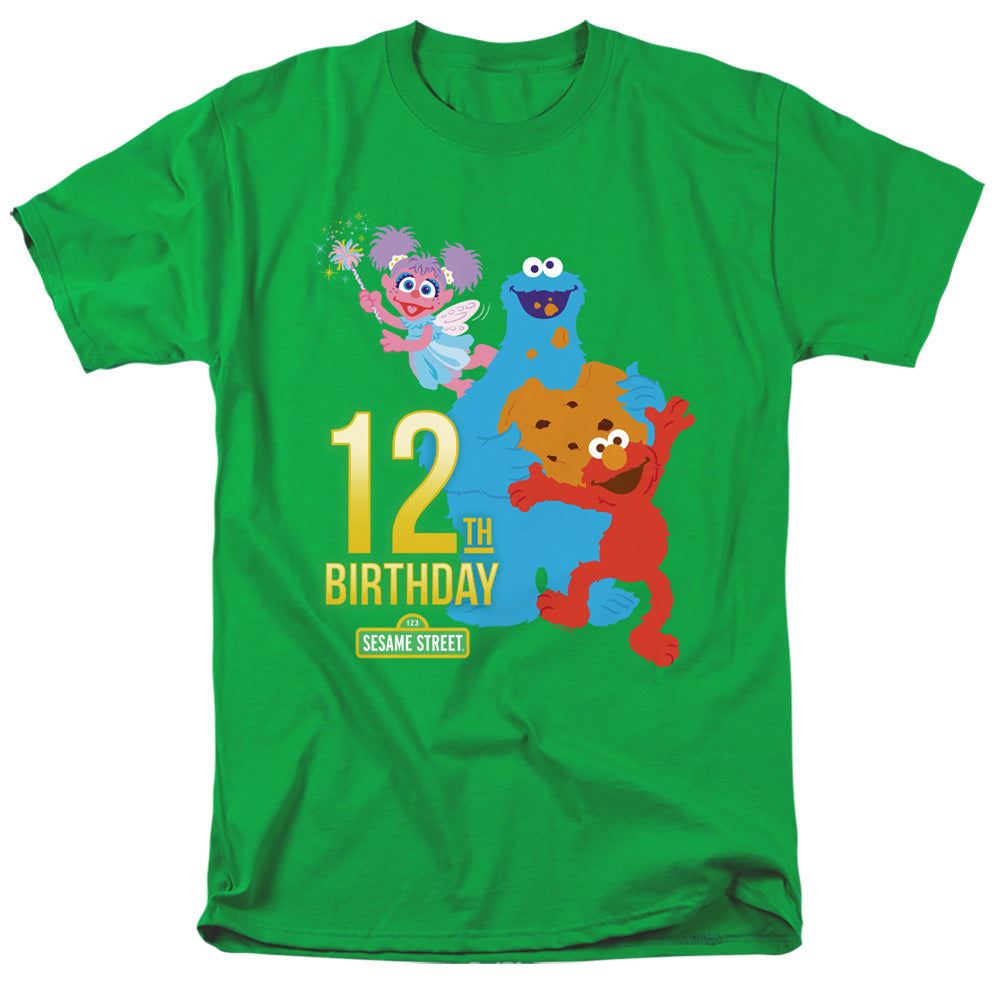 Sesame Street 12Th Birthday Mens T Shirt Kelly Green Officially Licensed