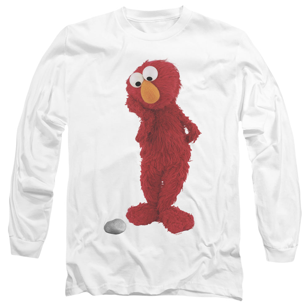 Sesame Street Existential Elmo Mens Long Sleeve Shirt White