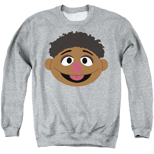 Sesame Street Tamir Face Mens Crewneck Sweatshirt Athletic Heather