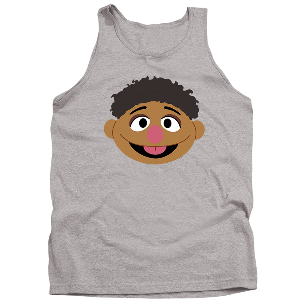 Sesame Street Tamir Face Mens Tank Top Shirt Athletic Heather