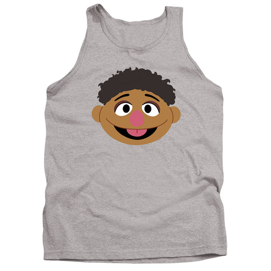 Sesame Street Tamir Face Mens Tank Top Shirt Athletic Heather