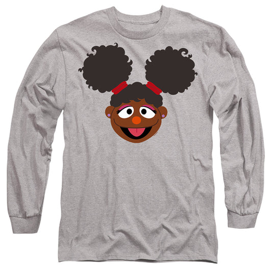 Sesame Street Gabrielle Face Mens Long Sleeve Shirt Athletic Heather