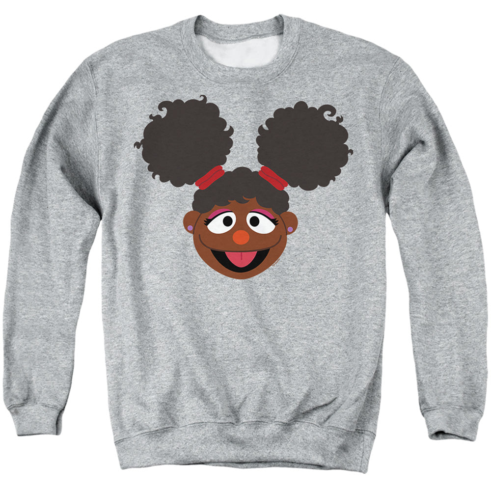 Sesame Street Gabrielle Face Mens Crewneck Sweatshirt Athletic Heather