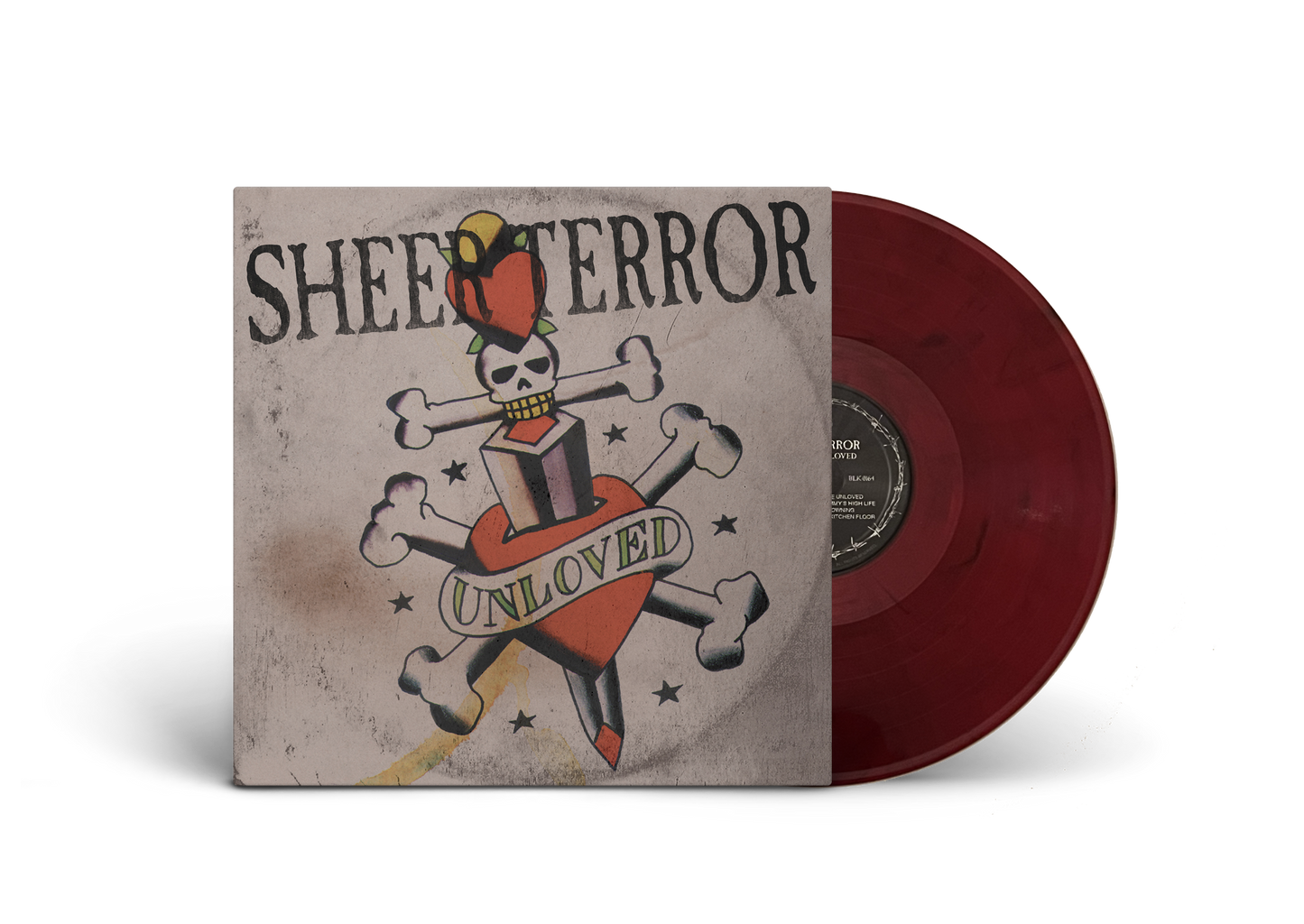 Sheer Terror ‘Unheard Unloved’ LP (Limited Edition – Only 200 Made, Red & Black Swirl Vinyl) Vinyl Record
