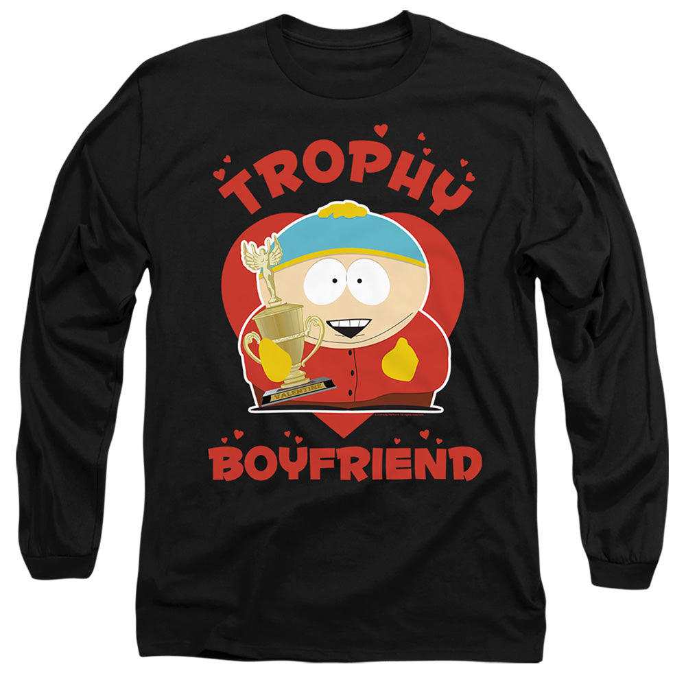 South Park Valentine'S Day Cartman Trophy Boyfriend Mens Long Sleeve Shirt Black Officially Licensed