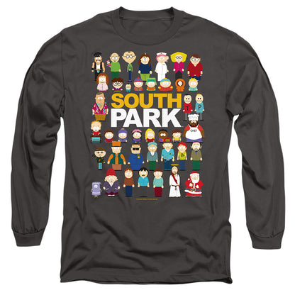 South Park Full Cast Mens Long Sleeve Shirt Charcoal Officially Licensed